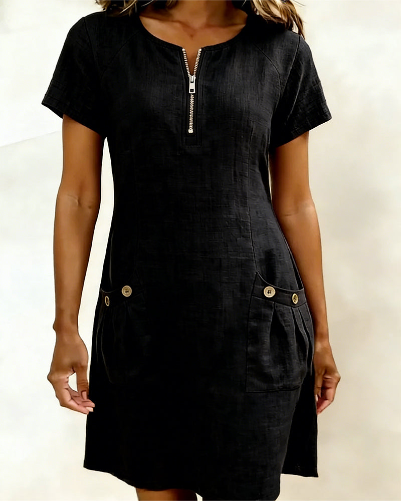 Charlotte | Zip detail midi dress