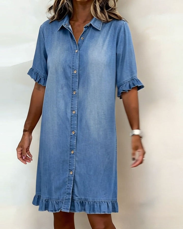 Marina | Ruffle Shirt Dress