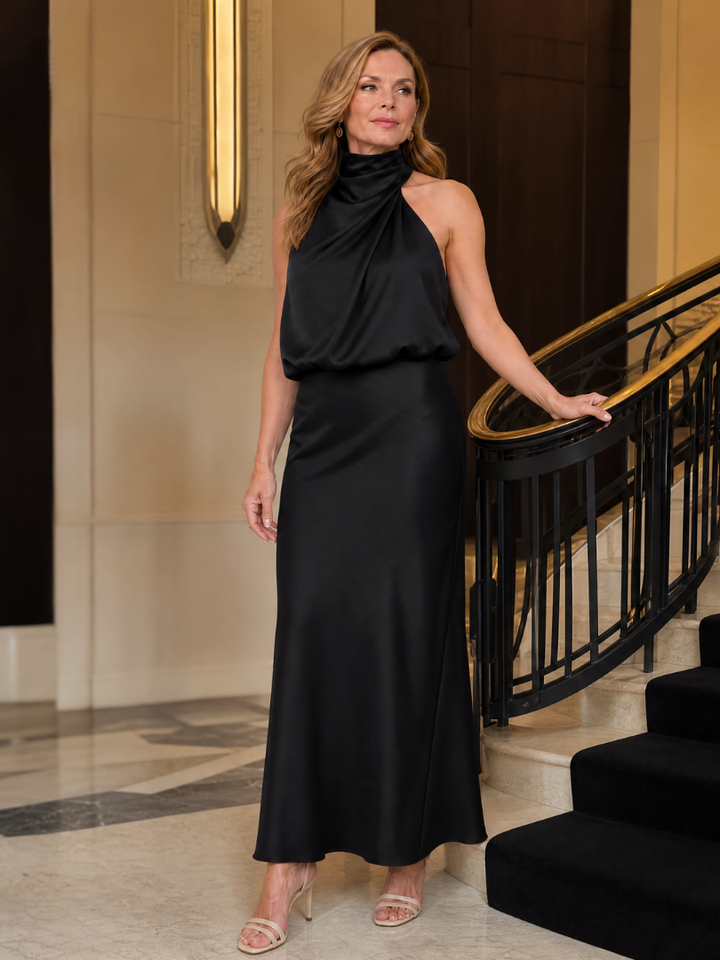 Zoe | Draped Neck Midi Dress