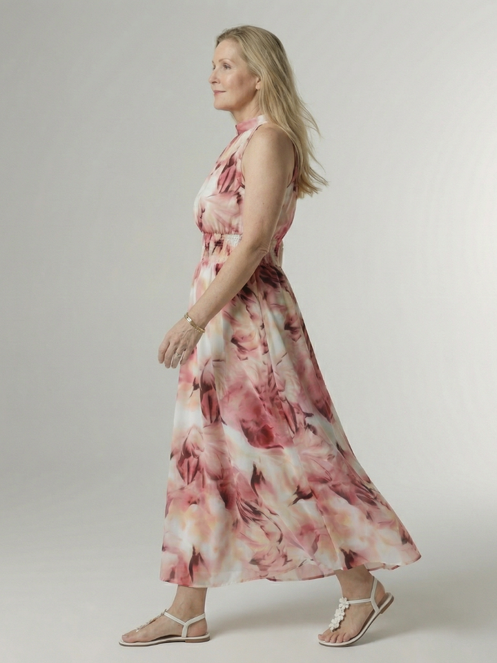 Anna | Gathered Halter Midi Dress