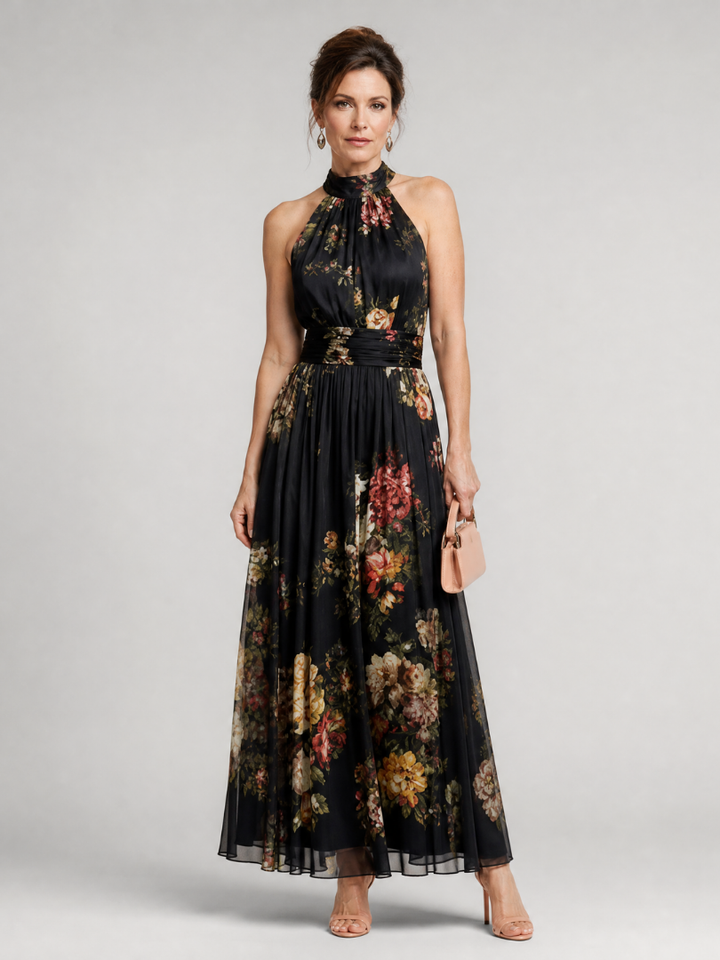 Poppy | Floral Halter Midi Dress