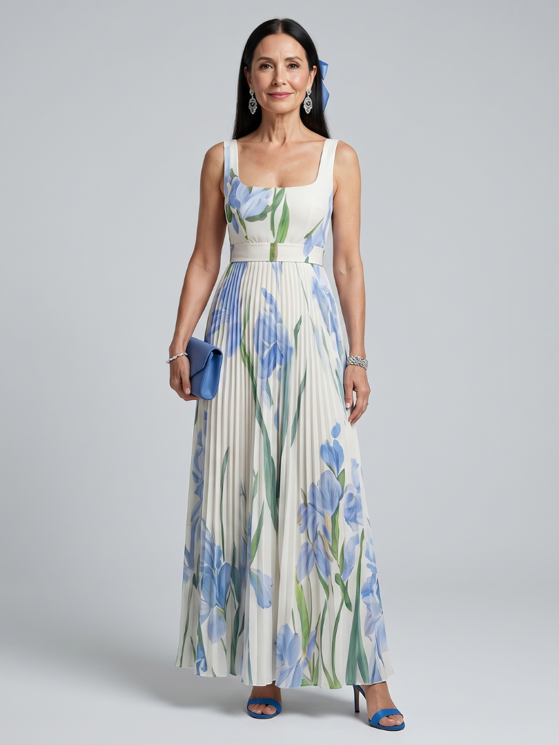 Rose | Square Neck Midi Dress