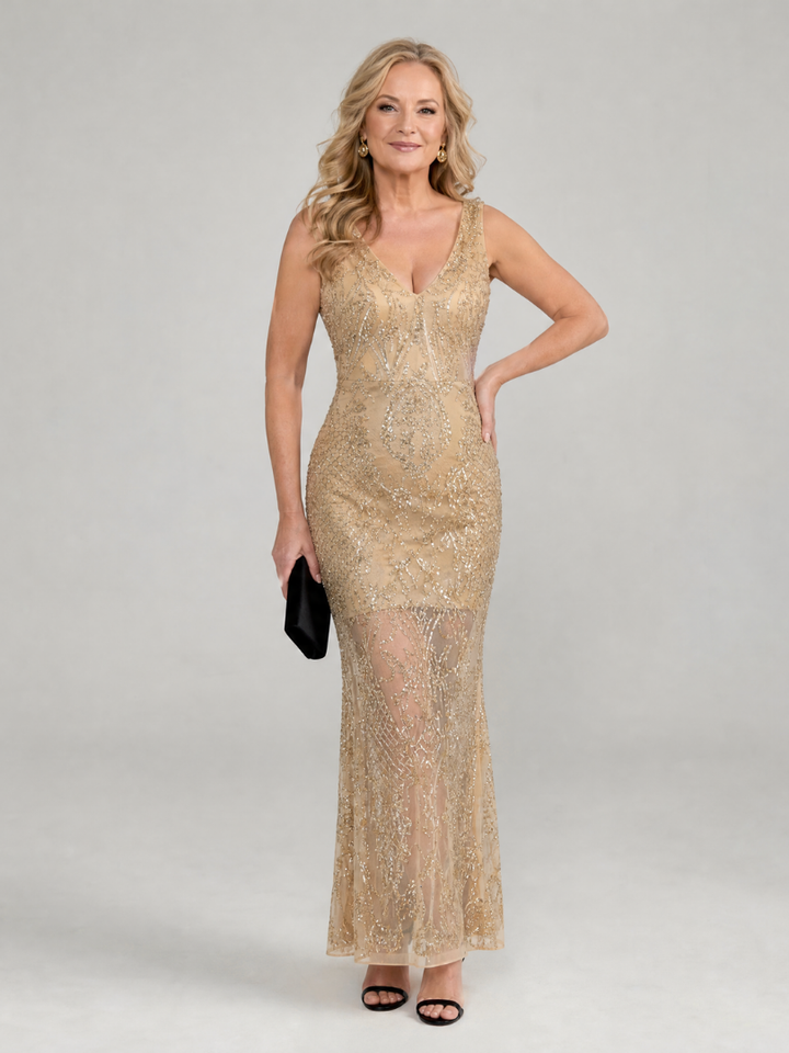 Evie | Sequin Panel Midi Dress