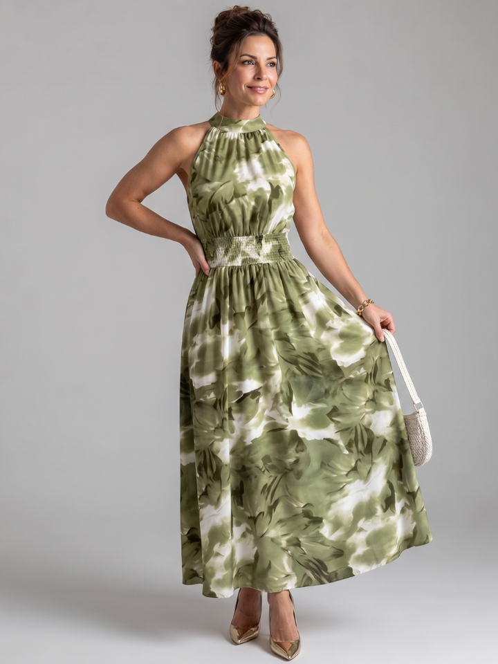 Holly | Gathered Waist Midi Dress