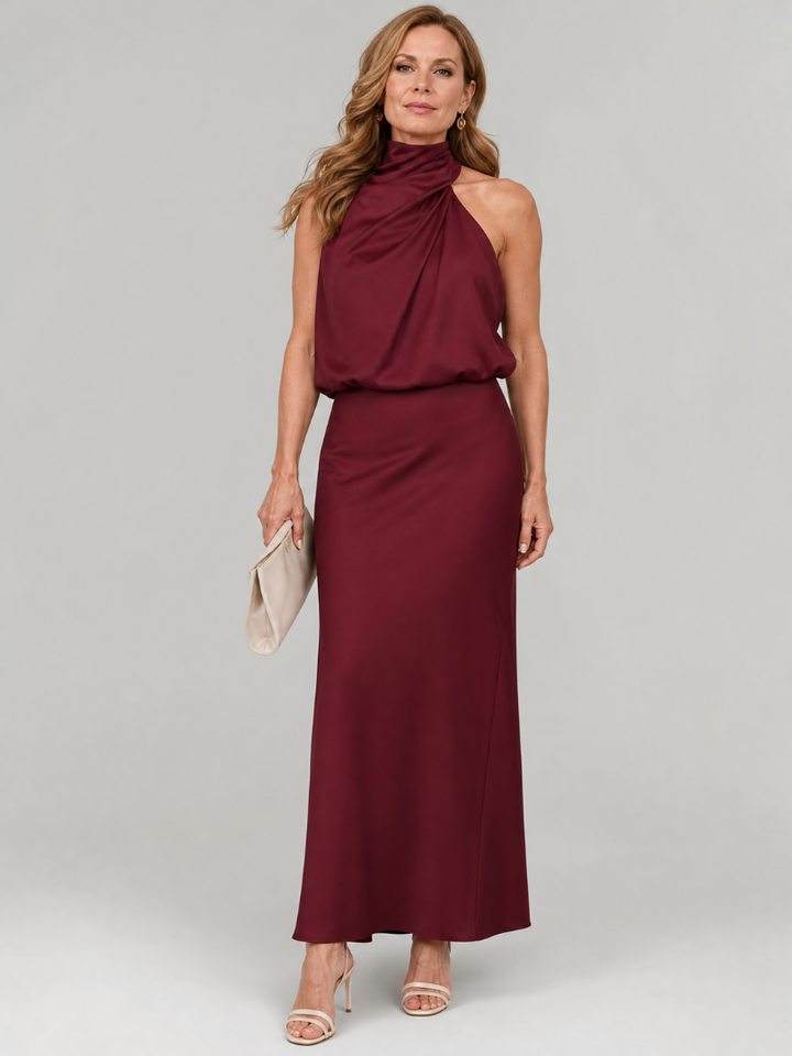 Zoe | Draped Neck Midi Dress