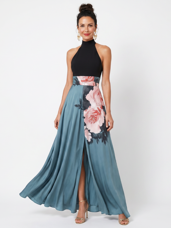 Ruby | Halter Floral Maxi Dress