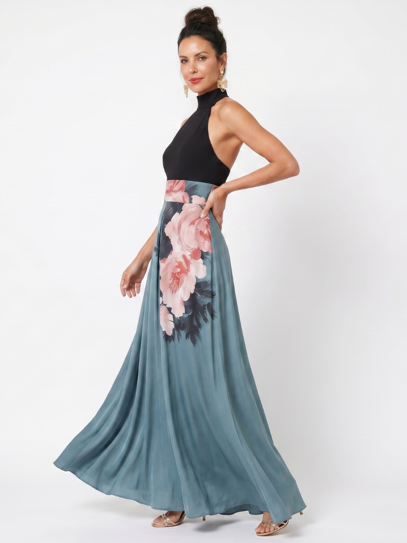 Ruby | Halter Floral Maxi Dress