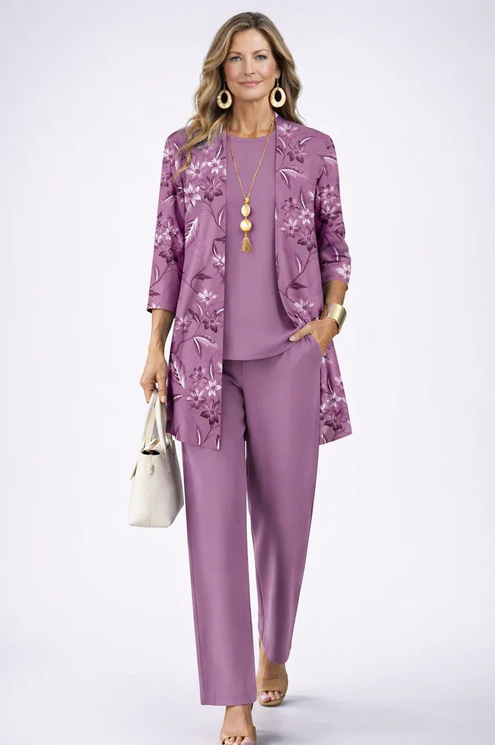 Olive | Printed Layered Trouser Set