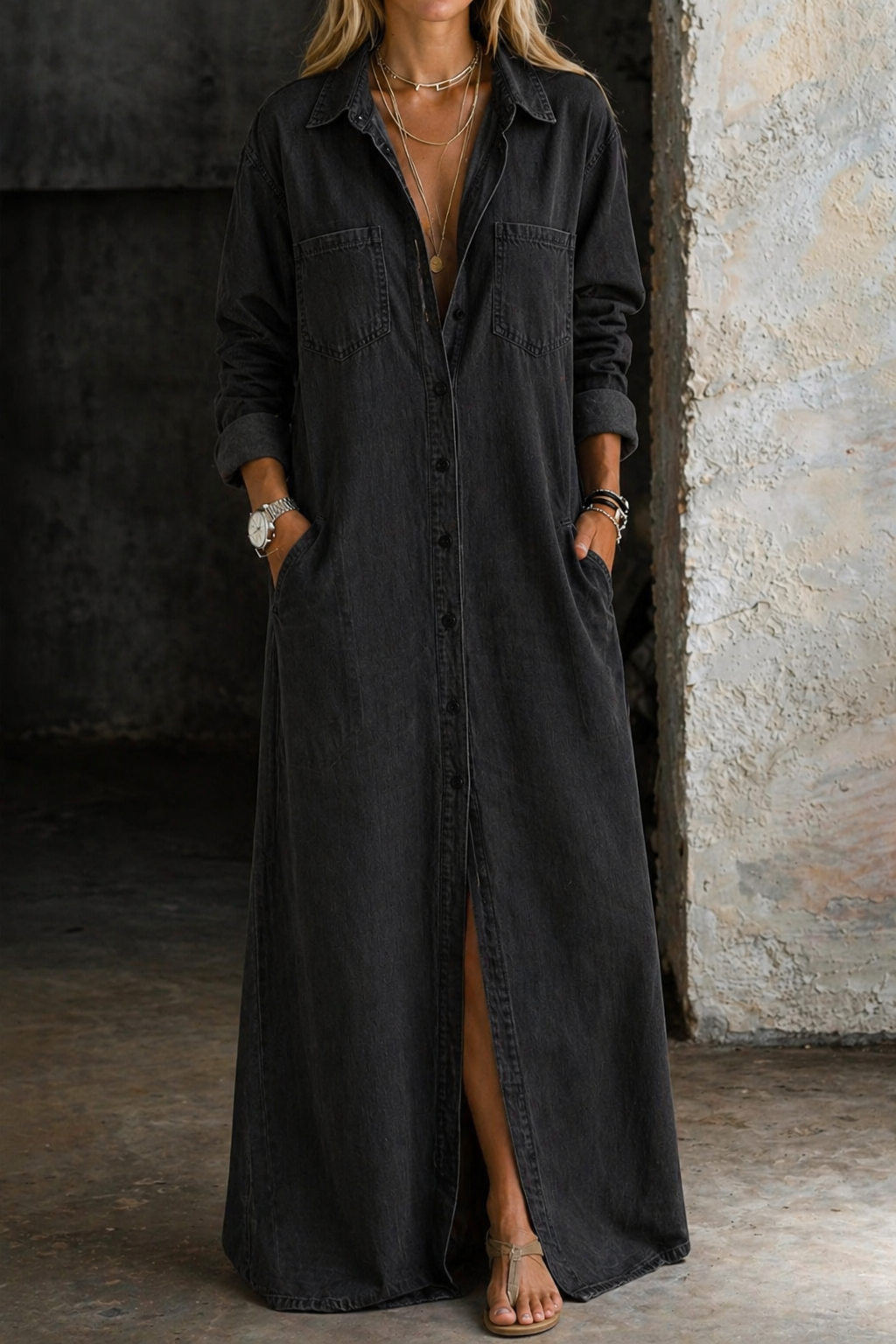 Amelia | Relaxed Shirt Maxi Dress