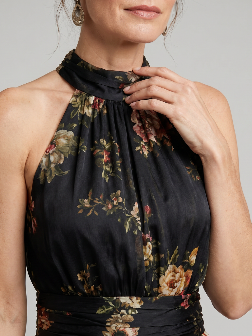 Poppy | Floral Halter Midi Dress