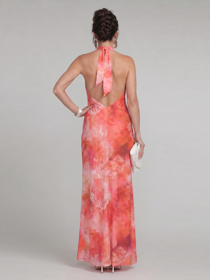 Millie | Halter Printed Maxi Dress