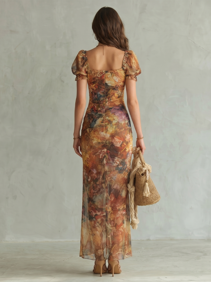 Freya | Ruffled Sleeve Midi Dress