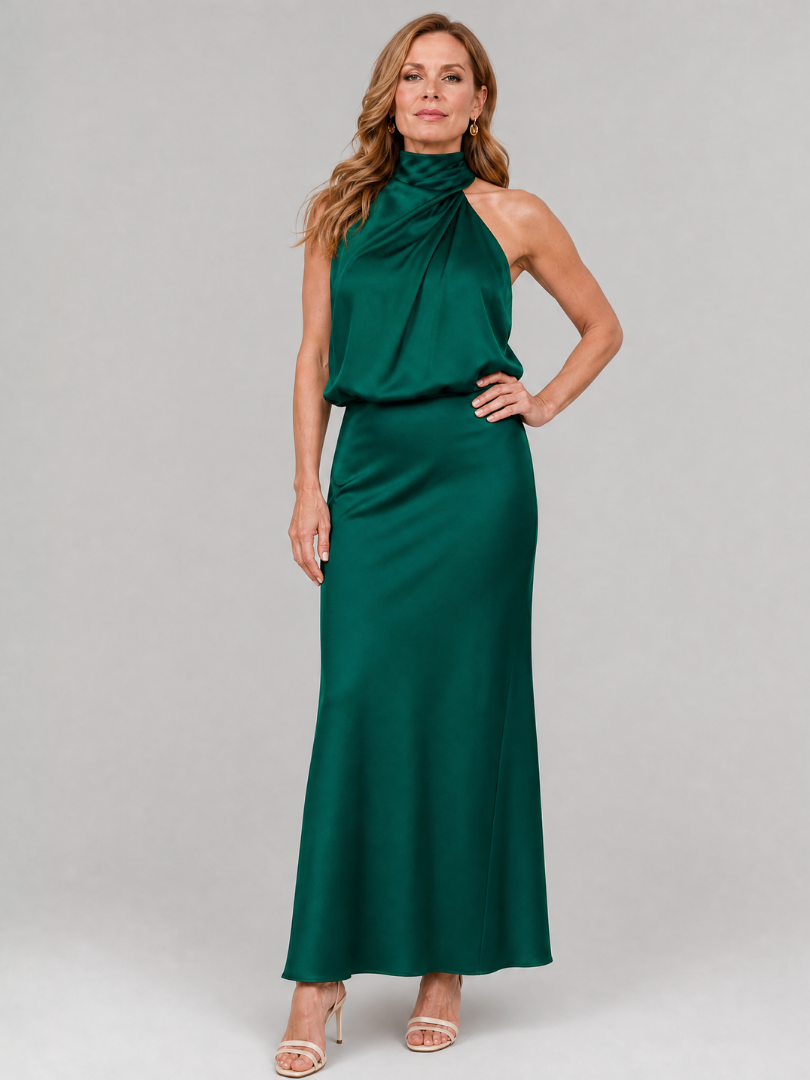 Zoe | Draped Neck Midi Dress