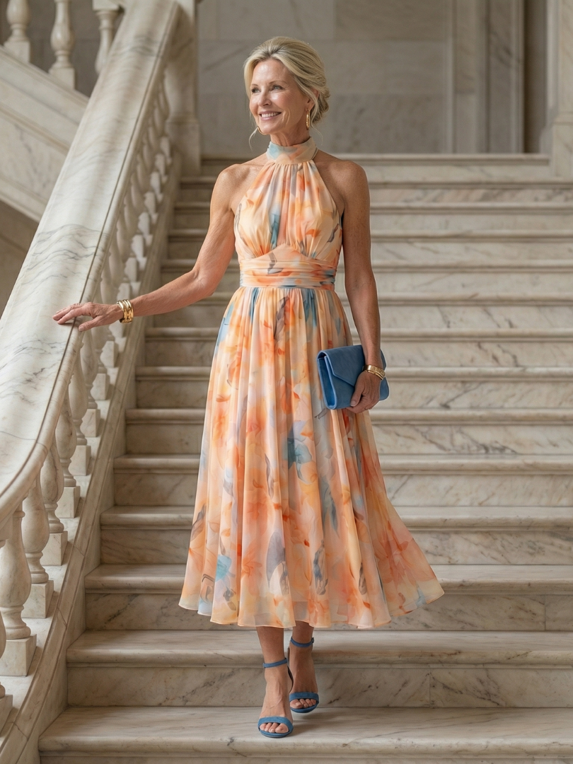Lily | Soft Halter Midi Dress