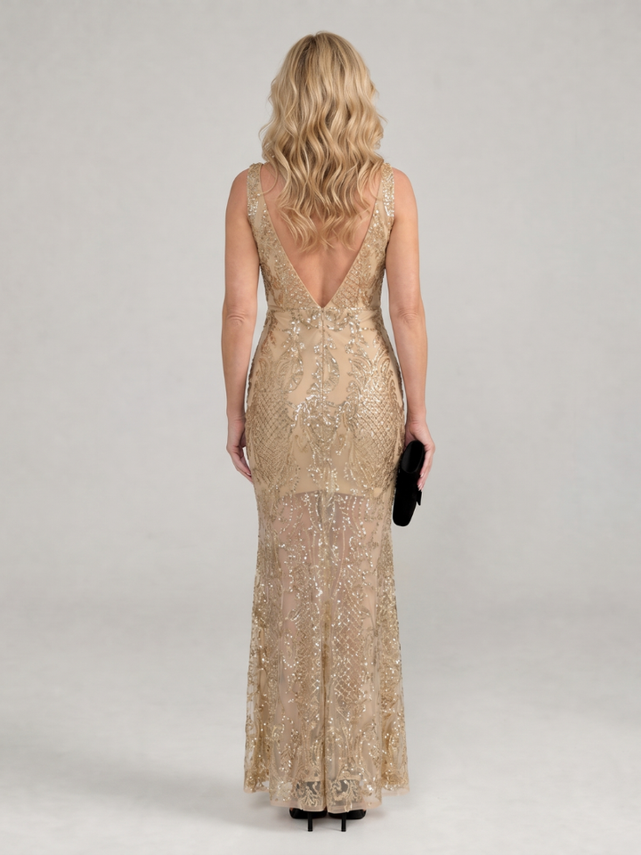 Evie | Sequin Panel Midi Dress