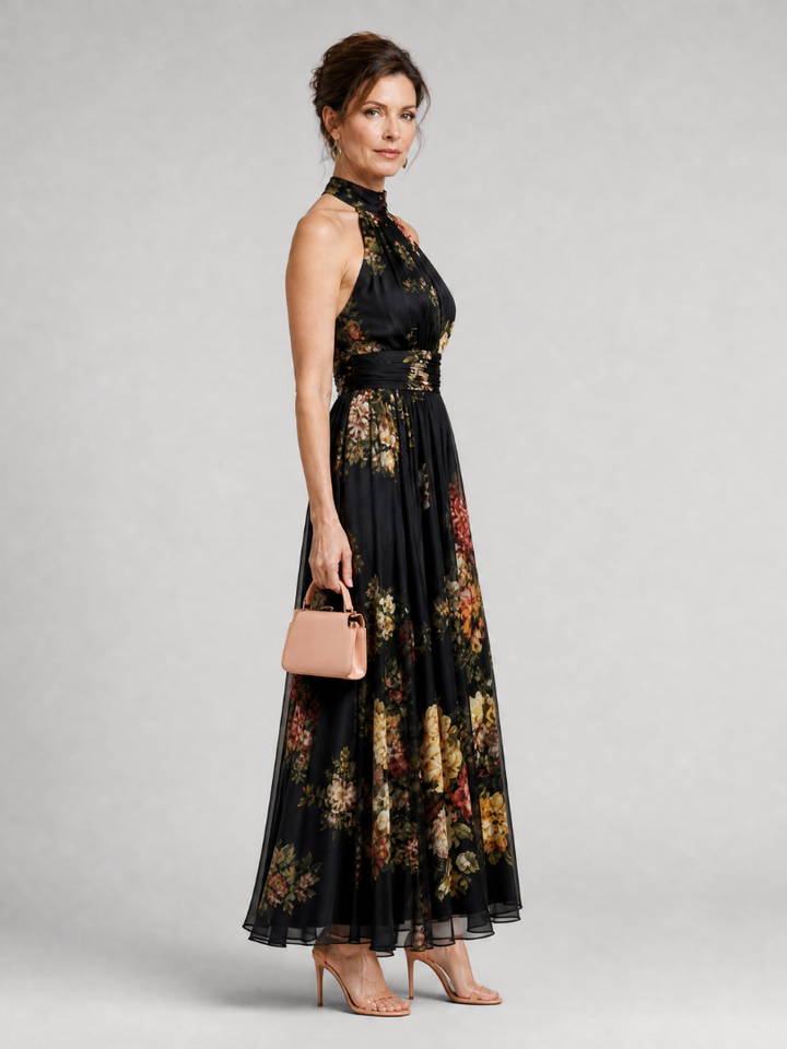 Poppy | Floral Halter Midi Dress