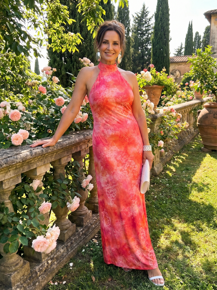 Millie | Halter Printed Maxi Dress