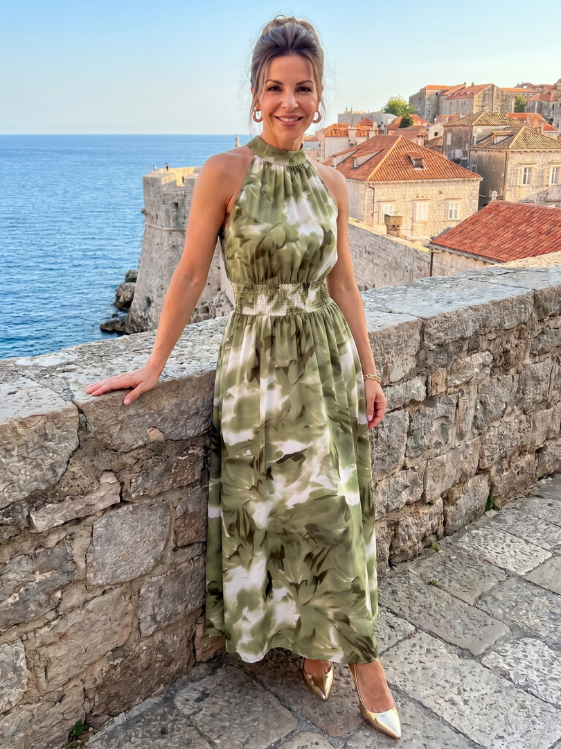 Holly | Gathered Waist Midi Dress