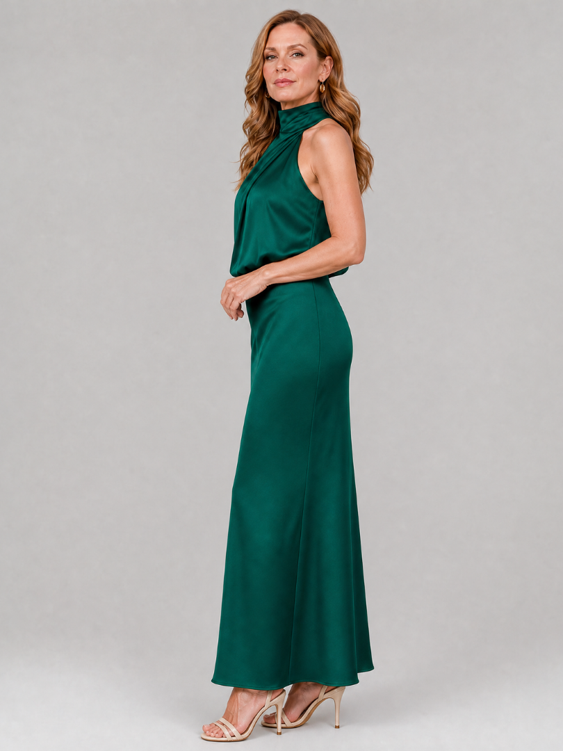 Zoe | Draped Neck Midi Dress