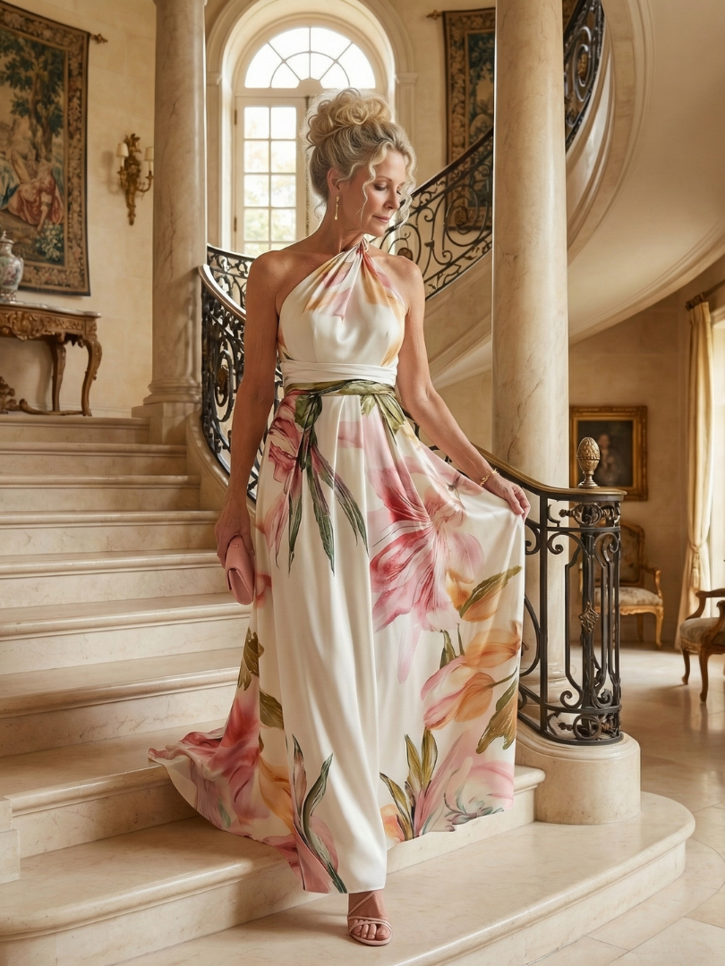 Emily | Light Floral Maxi Dress