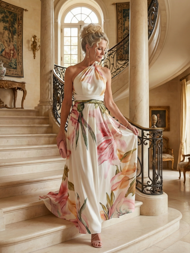 Emily | Light Floral Maxi Dress