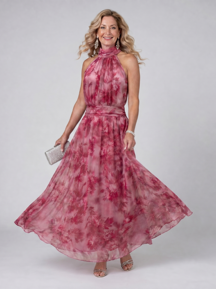 Eva | Halter Neck Midi Dress