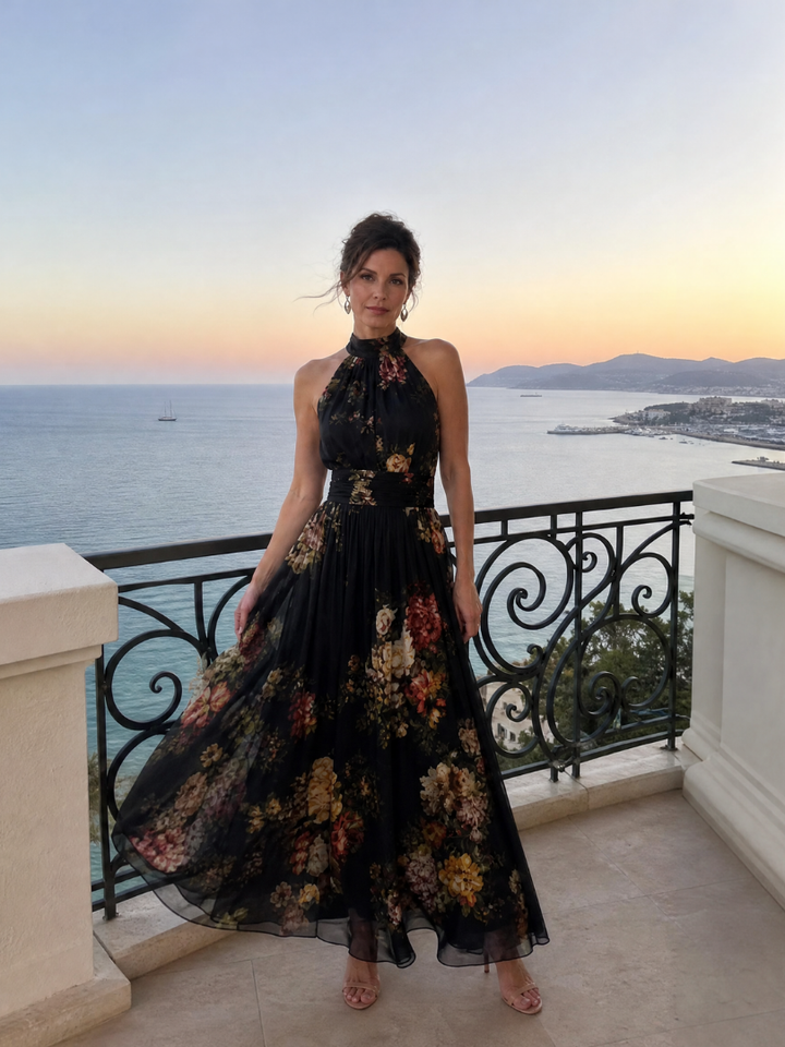 Poppy | Floral Halter Midi Dress