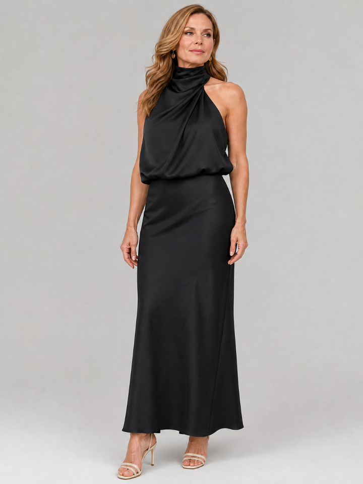 Zoe | Draped Neck Midi Dress