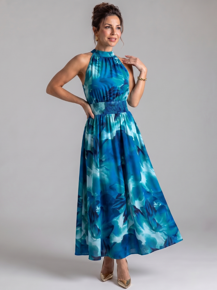 Holly | Gathered Waist Midi Dress