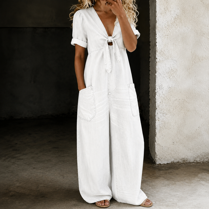 Aurelia | Relaxed Denim Wide-Leg Jumpsuit