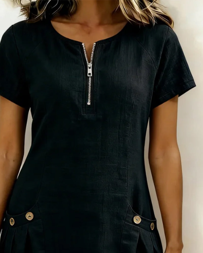 Charlotte | Zip detail midi dress