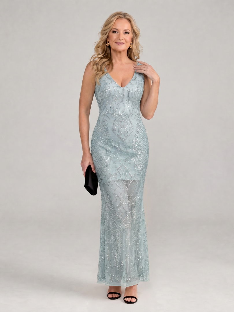 Evie | Sequin Panel Midi Dress