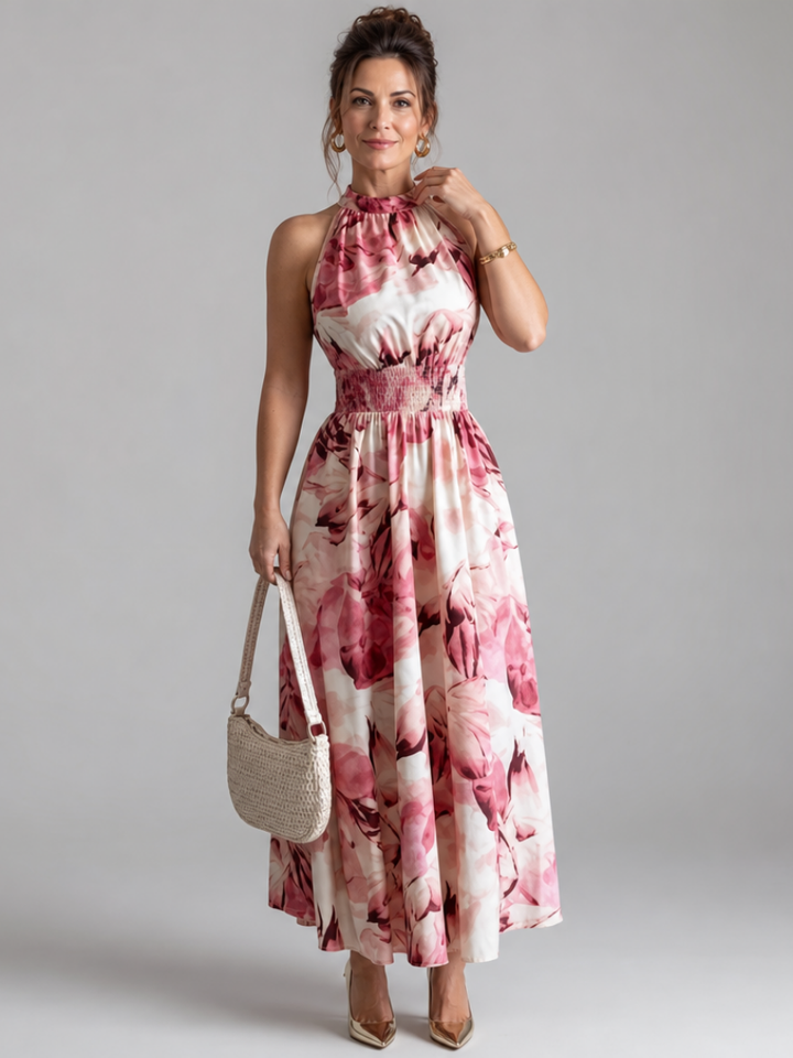 Holly | Gathered Waist Midi Dress