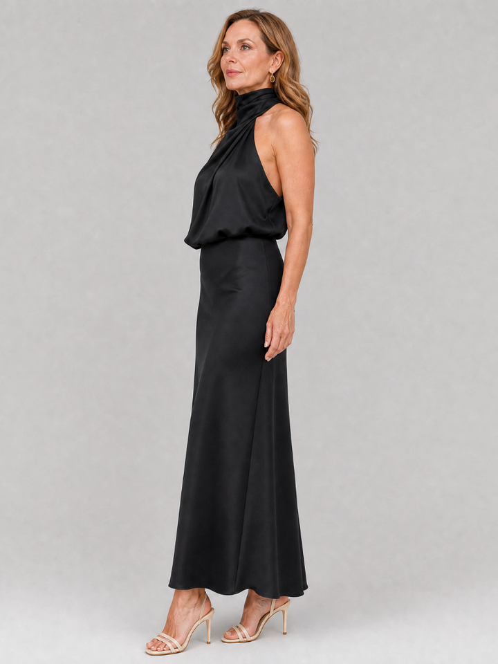 Zoe | Draped Neck Midi Dress