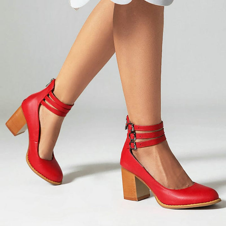 Ariana | Triple-Buckle High Heels