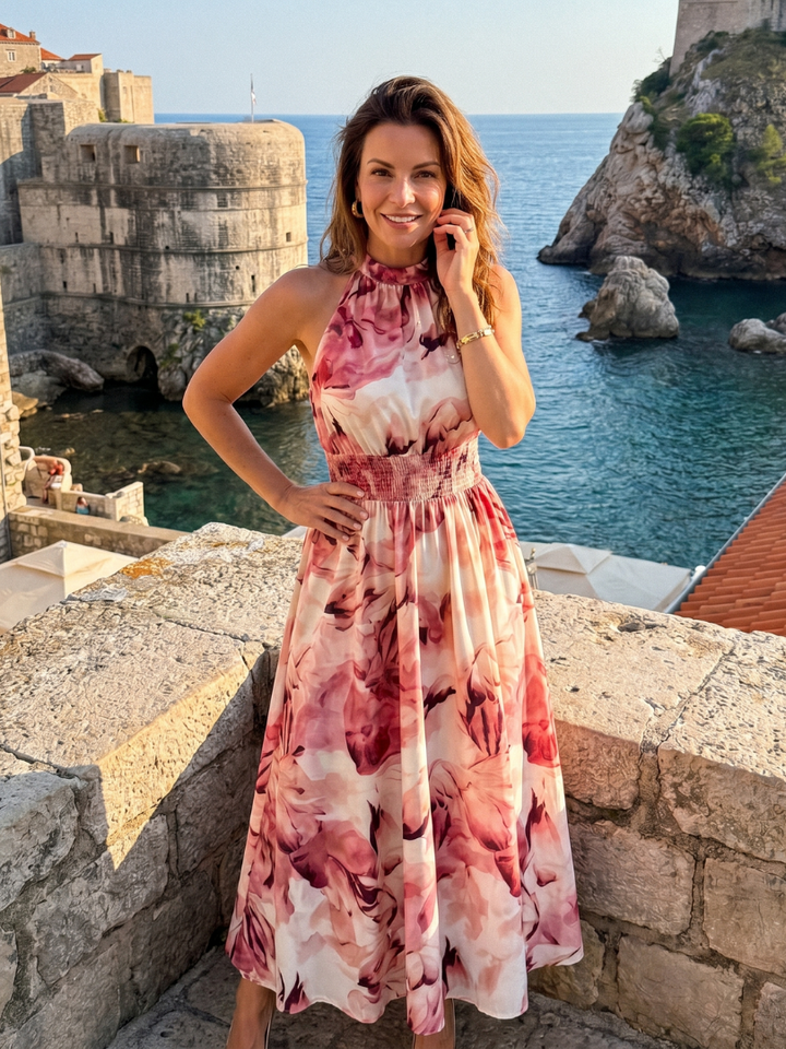 Holly | Gathered Waist Midi Dress