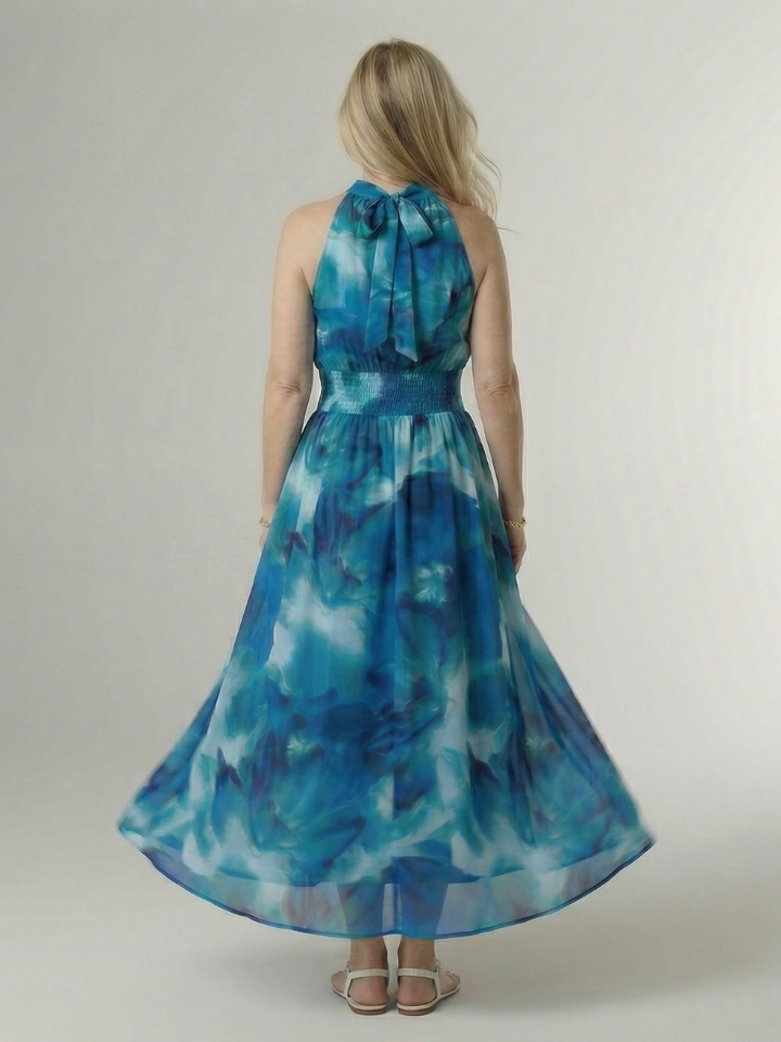 Anna | Gathered Halter Midi Dress