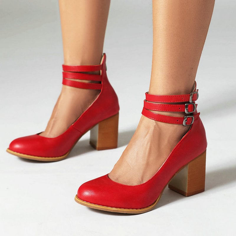 Ariana | Triple-Buckle High Heels