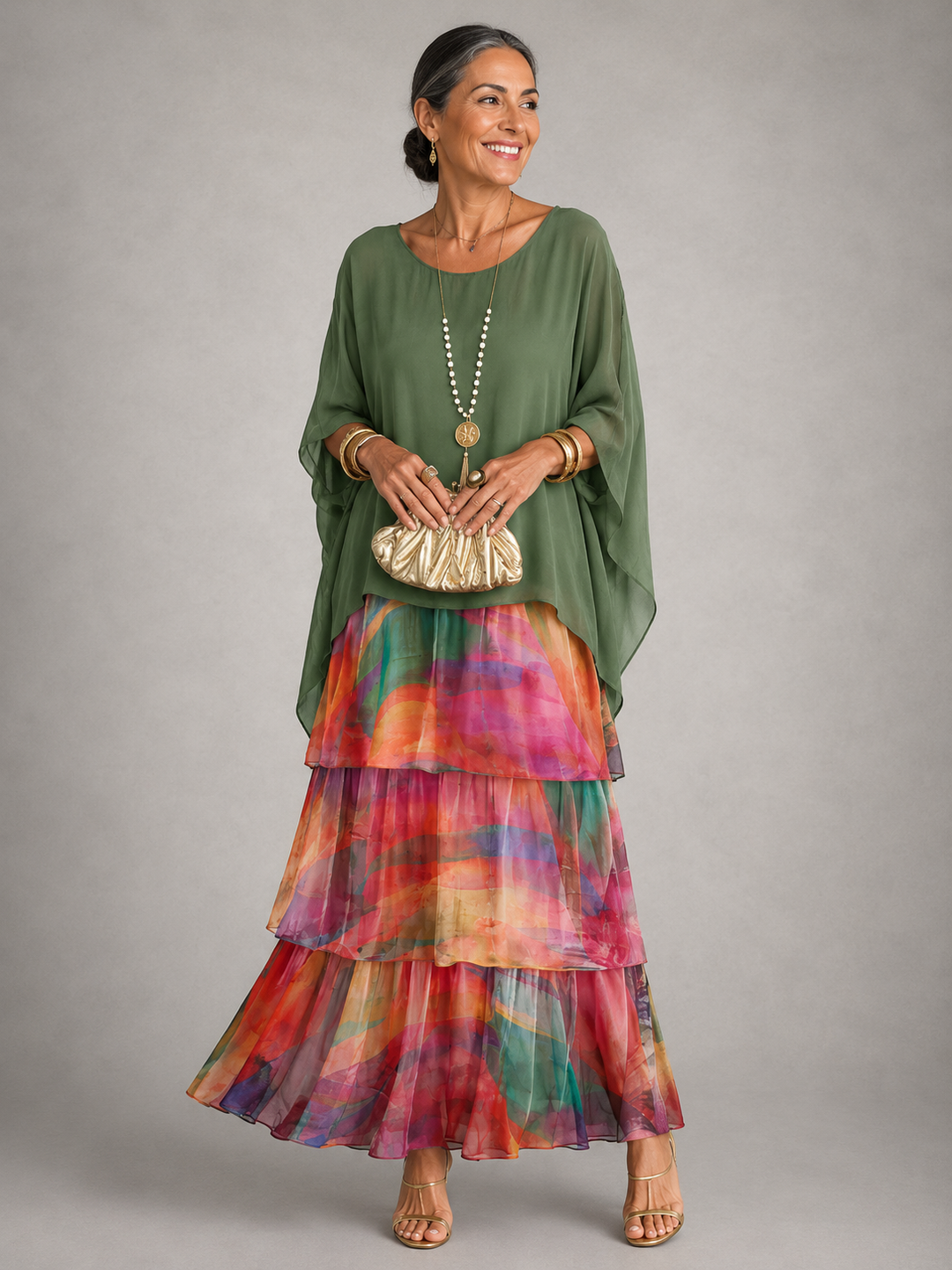 Selene | Elegant Layered Maxi Dress