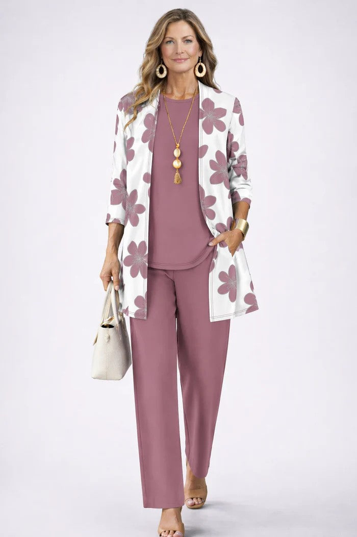Olive | Printed Layered Trouser Set