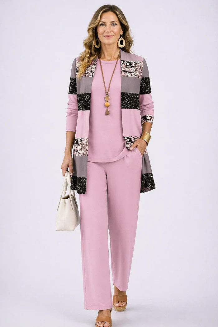 Olive | Printed Layered Trouser Set