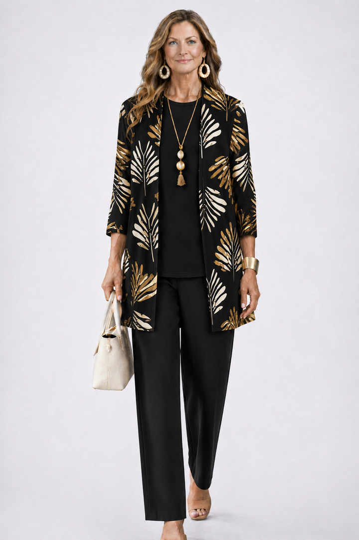 Olive | Printed Layered Trouser Set