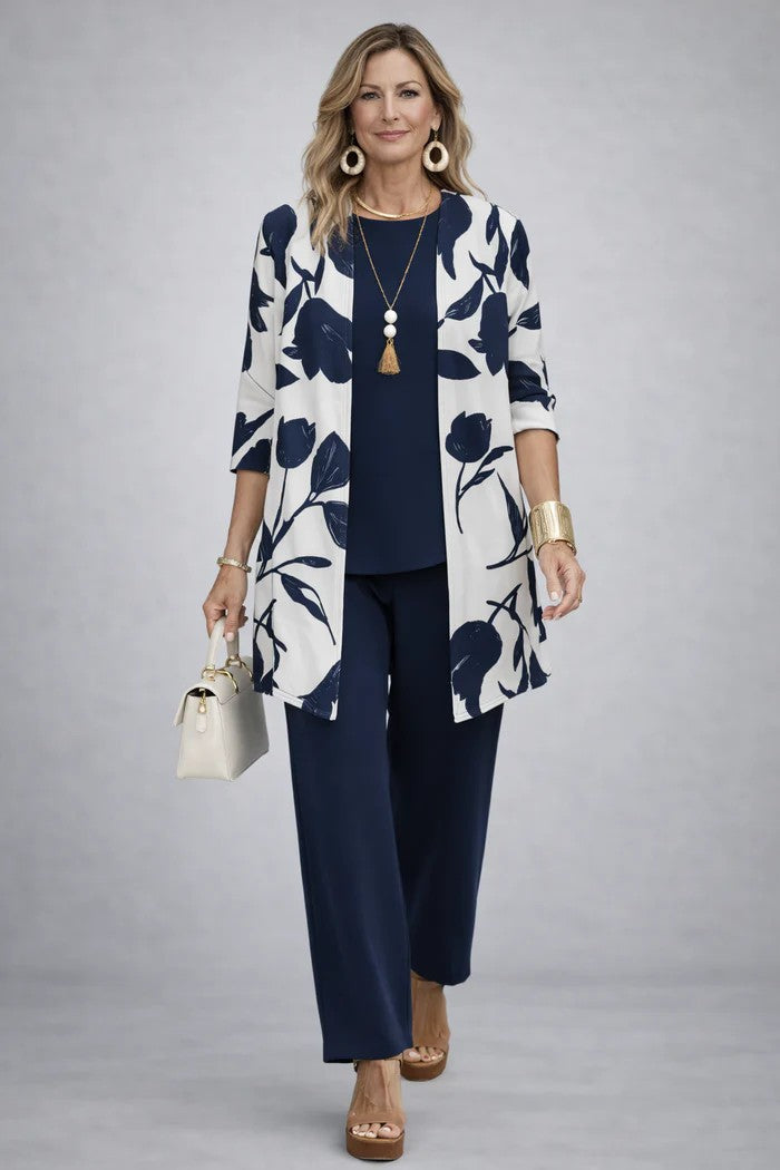 Olive | Printed Layered Trouser Set
