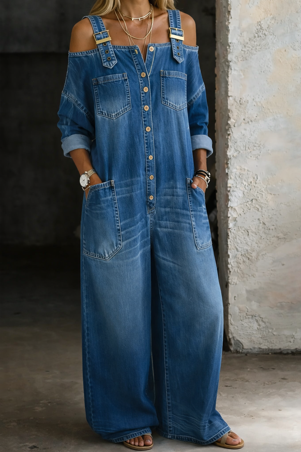Rosalie | Relaxed Denim Jumpsuit