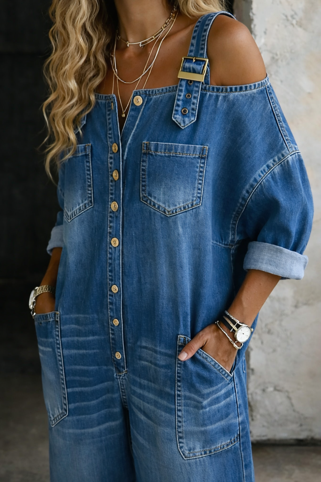 Rosalie | Relaxed Denim Jumpsuit