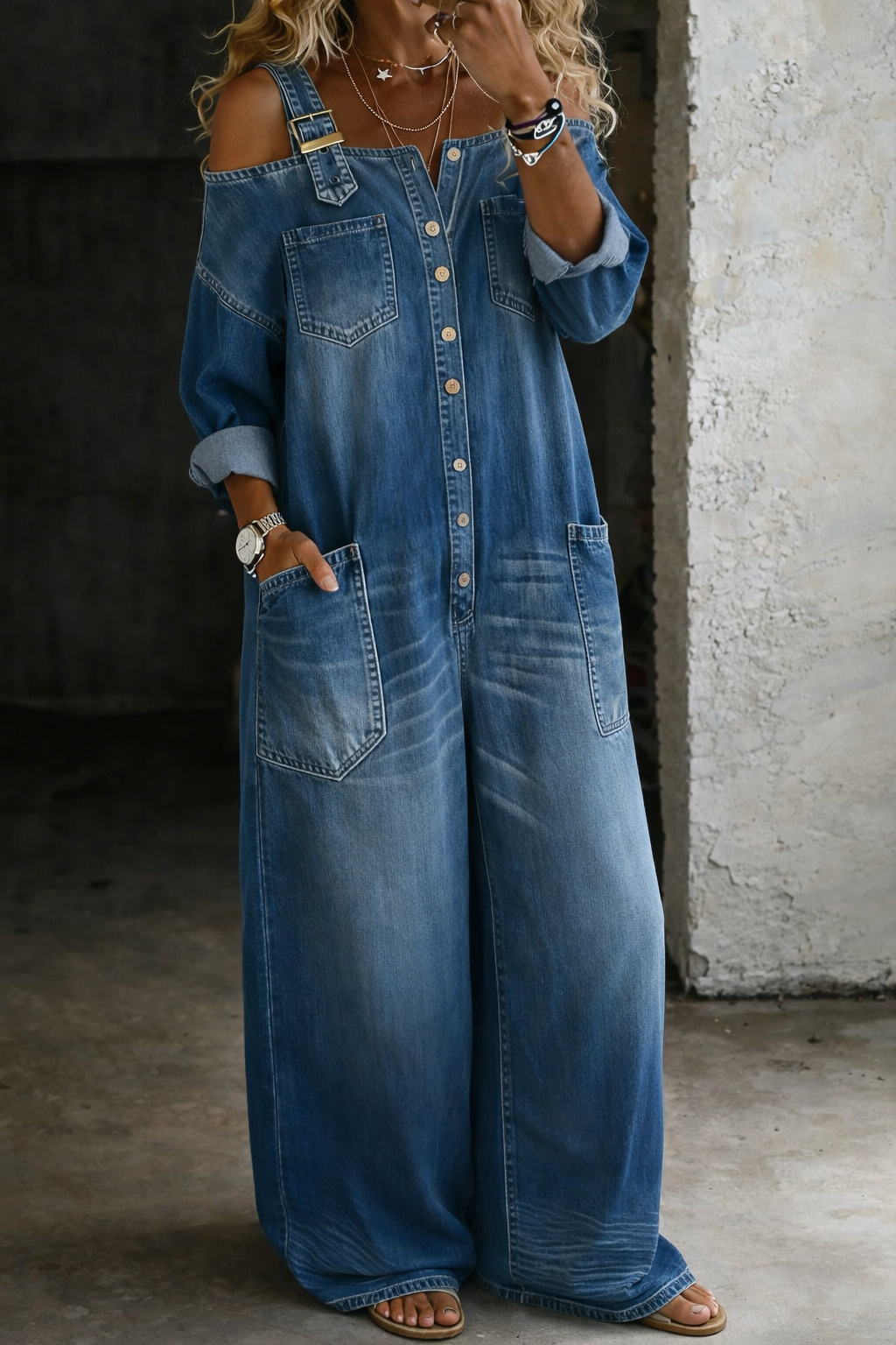Rosalie | Relaxed Denim Jumpsuit