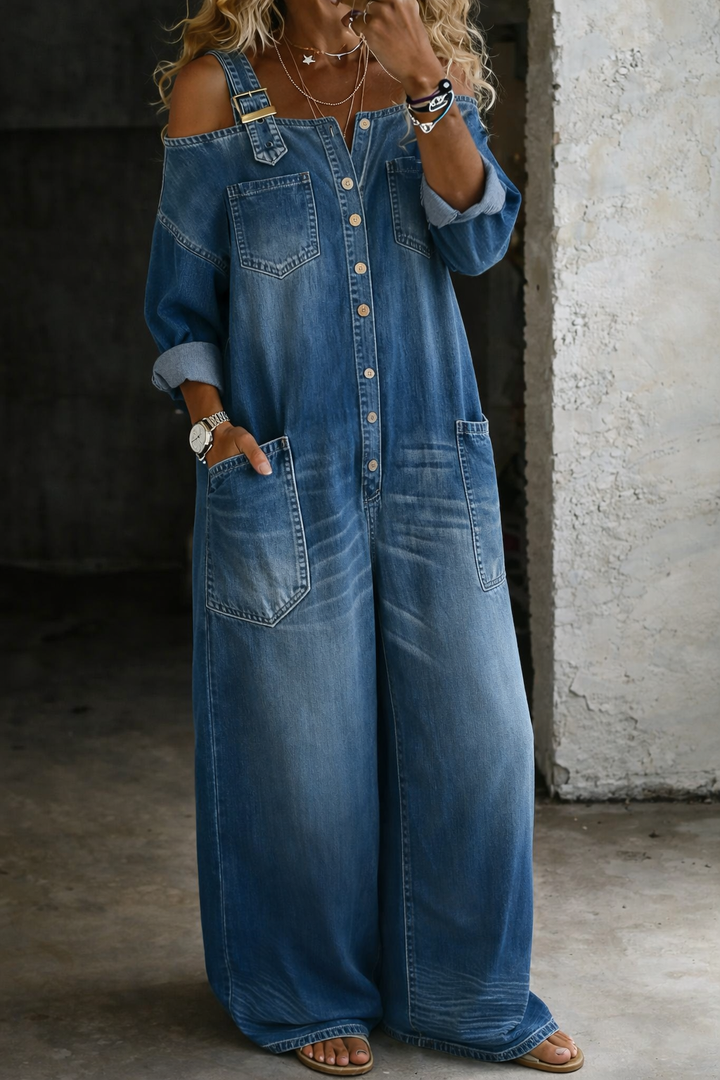 Rosalie | Relaxed Denim Jumpsuit