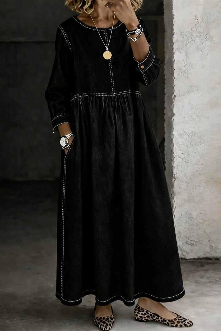 Olivia | Denim Maxi Dress