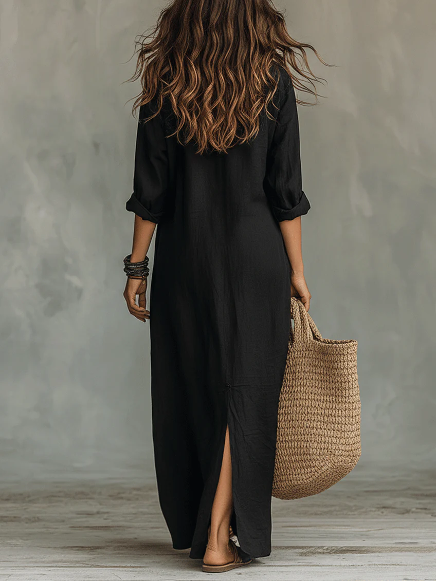 Mara | Relaxed Button Maxi Dress