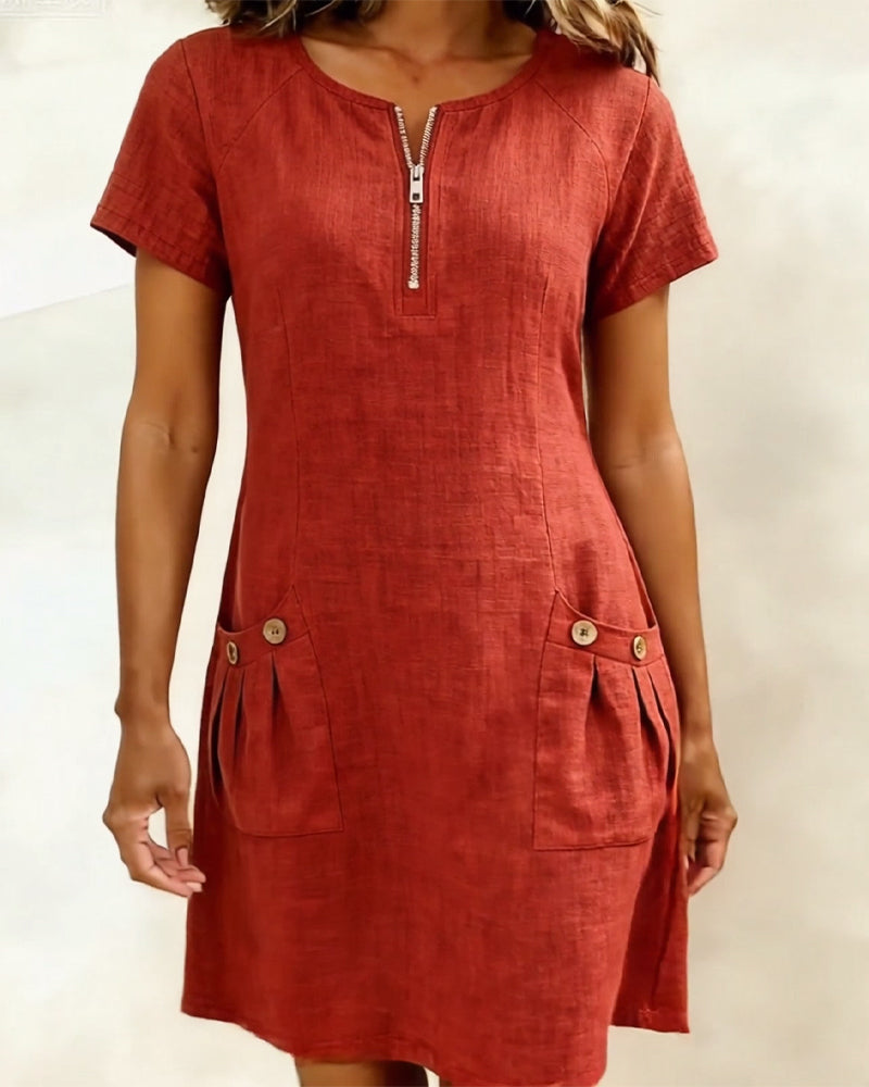 Charlotte | Zip detail midi dress